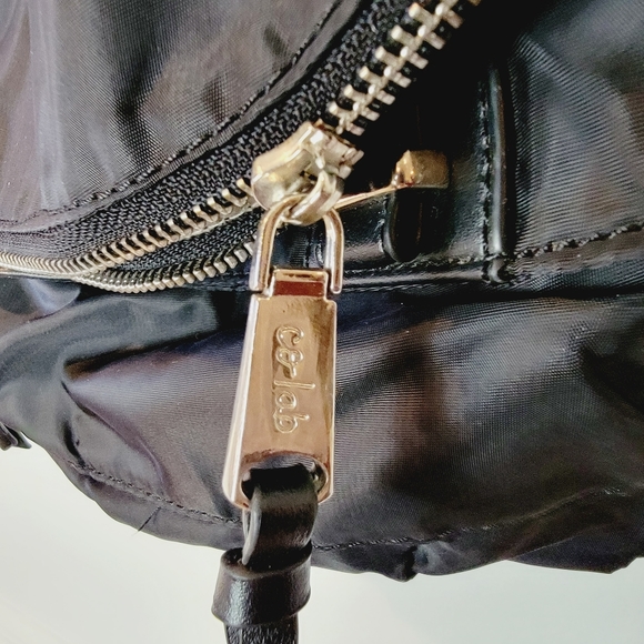 Co-Lab Nylon Crossbody Bag Purse Black Zipper Flap Pocket 25 inch drop a0620 - Picture 6 of 12